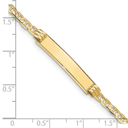 10K Yellow Gold Anchor Link Id Chain Bracelet