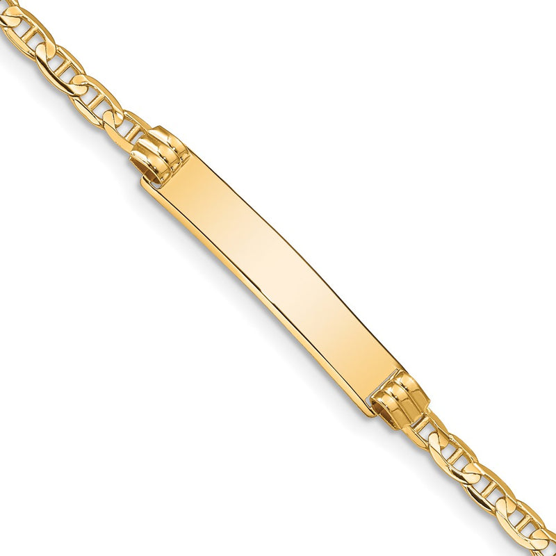 10K Yellow Gold Anchor Link Id Chain Bracelet