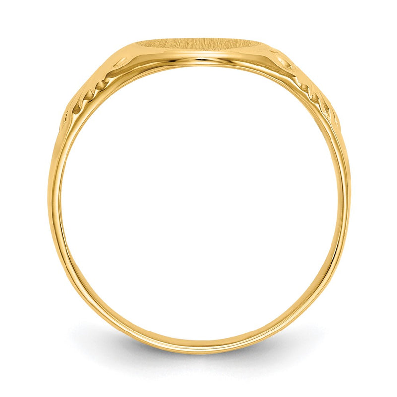 10K Yellow Gold 10.0X7.5mm Closed Back Signet Ring