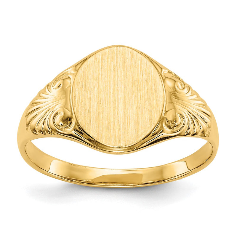 10K Yellow Gold 10.0X7.5mm Closed Back Signet Ring