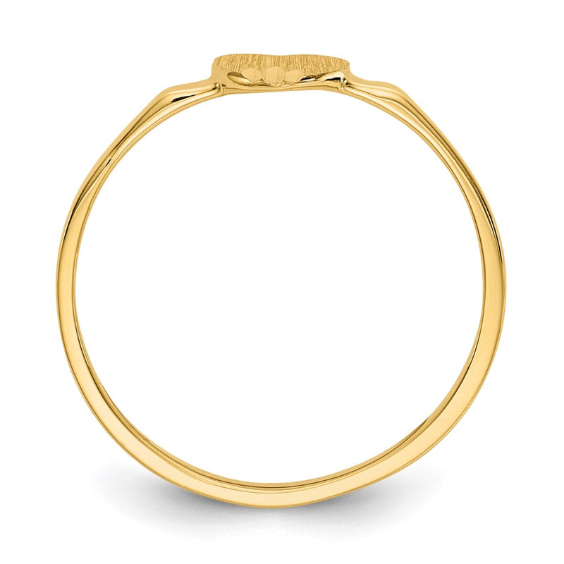 10K Yellow Gold 10K Heart Signet Ring