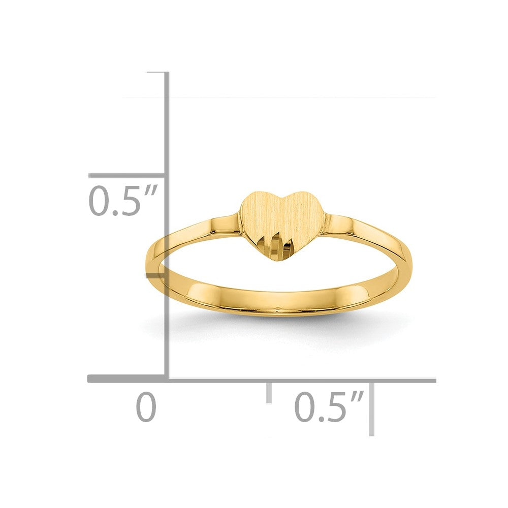 10K Yellow Gold 10K Heart Signet Ring