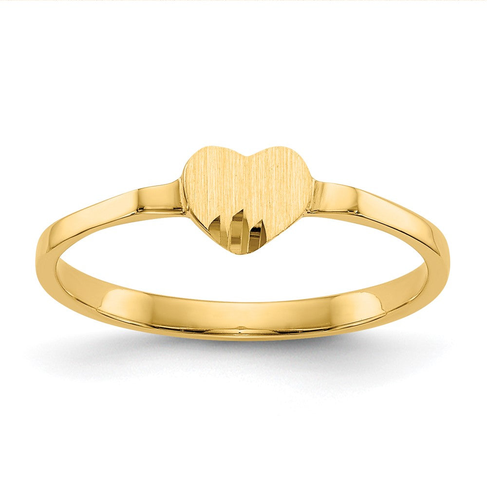 10K Yellow Gold 10K Heart Signet Ring