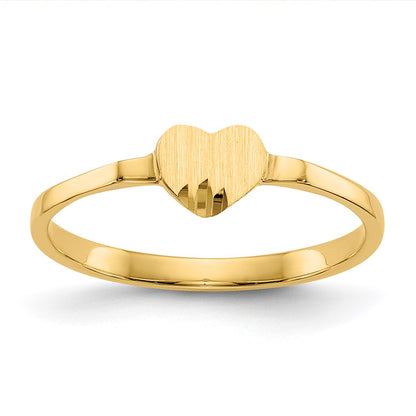 10K Yellow Gold 10K Heart Signet Ring