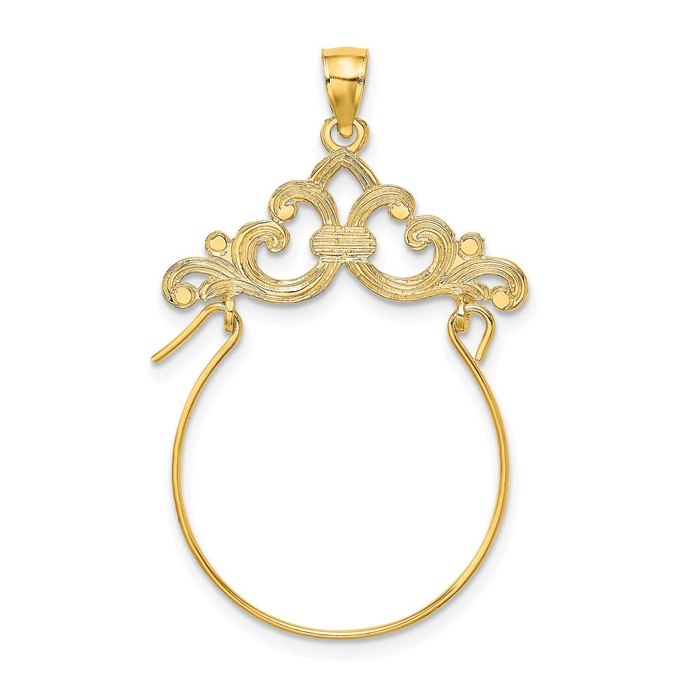 10K Yellow Gold 10K Scroll Framed Charm Holder