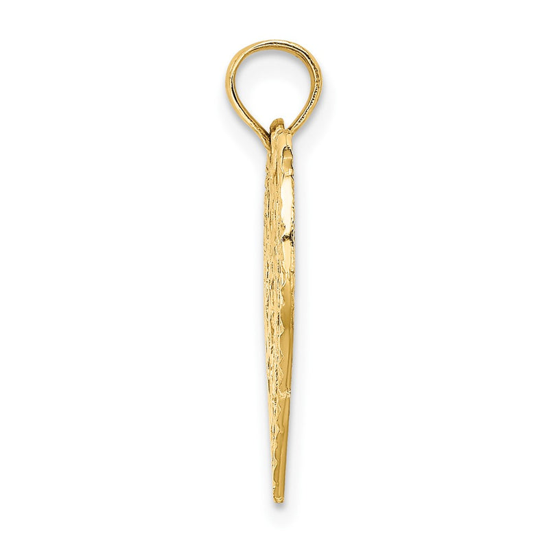 10K Yellow Gold 10K Solid Talking Happy Birthday Heart Pendant