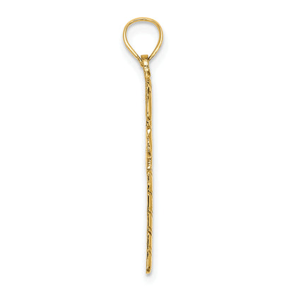10K Yellow Gold 10K Solid Polished Candy Cane Pendant