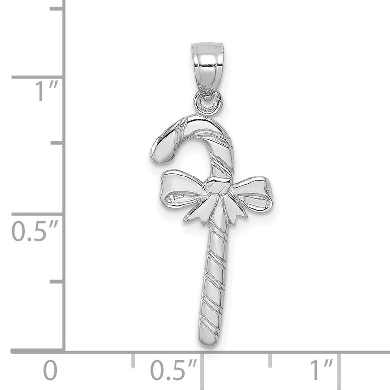10K White Gold 10K Solid Polished Candy Cane Pendant