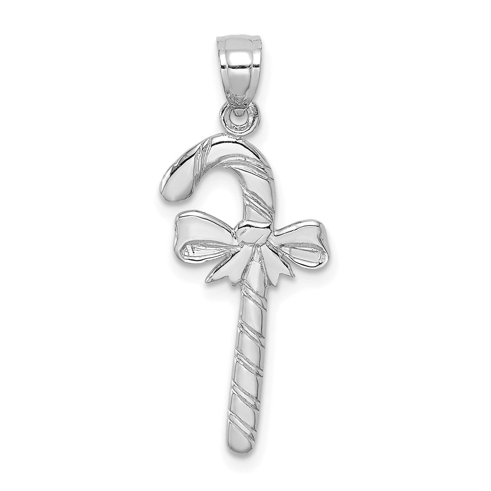 10K White Gold 10K Solid Polished Candy Cane Pendant