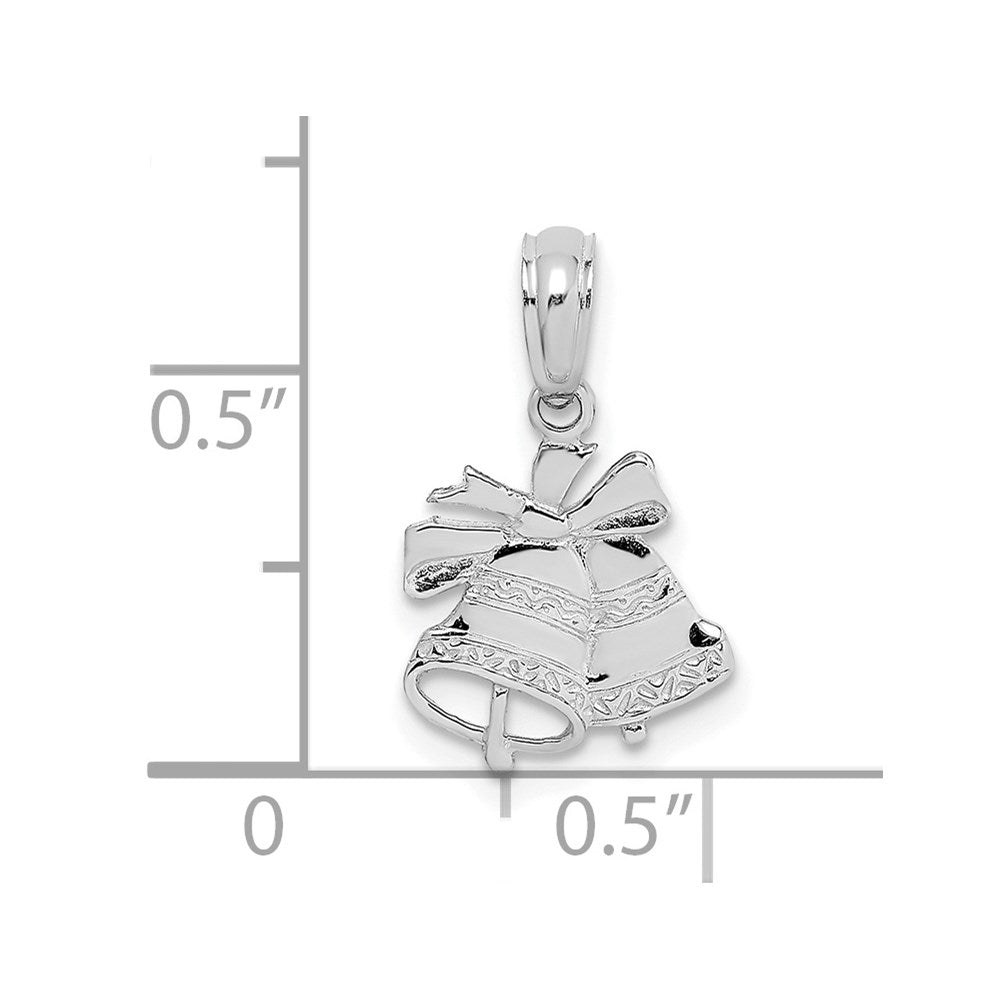 10K White Gold 10K Polished Christmas Bells Pendant