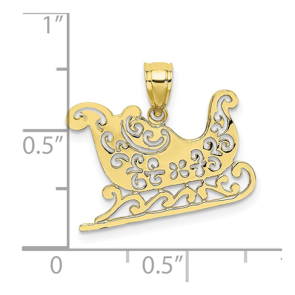 10K Yellow Gold 10K Polished Sleigh Pendant