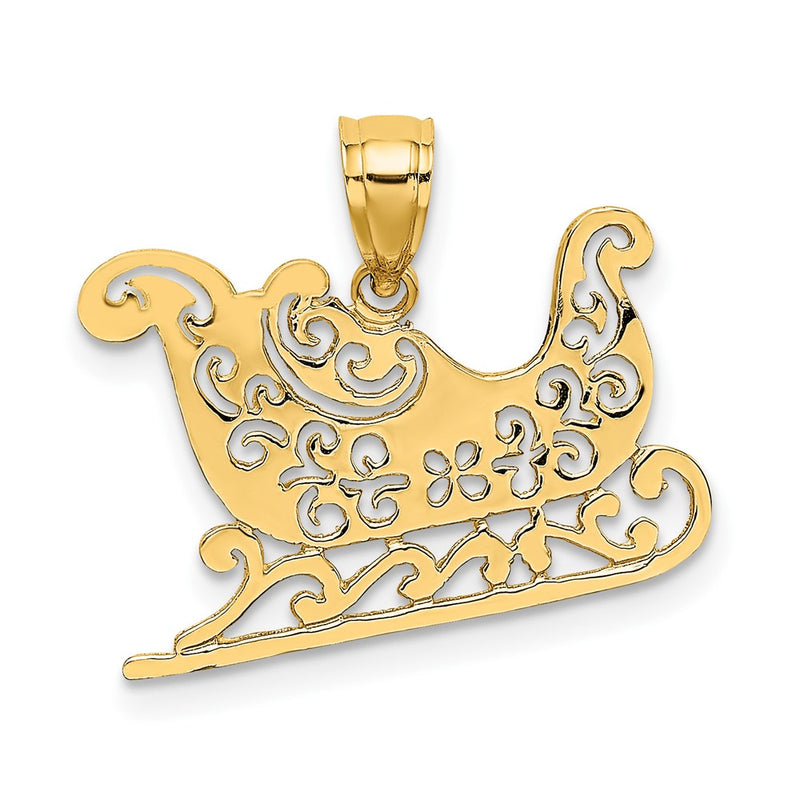 10K Yellow Gold 10K Polished Sleigh Pendant