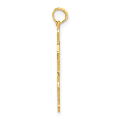 10K Yellow Gold 10K Solid Illinois State Pendant