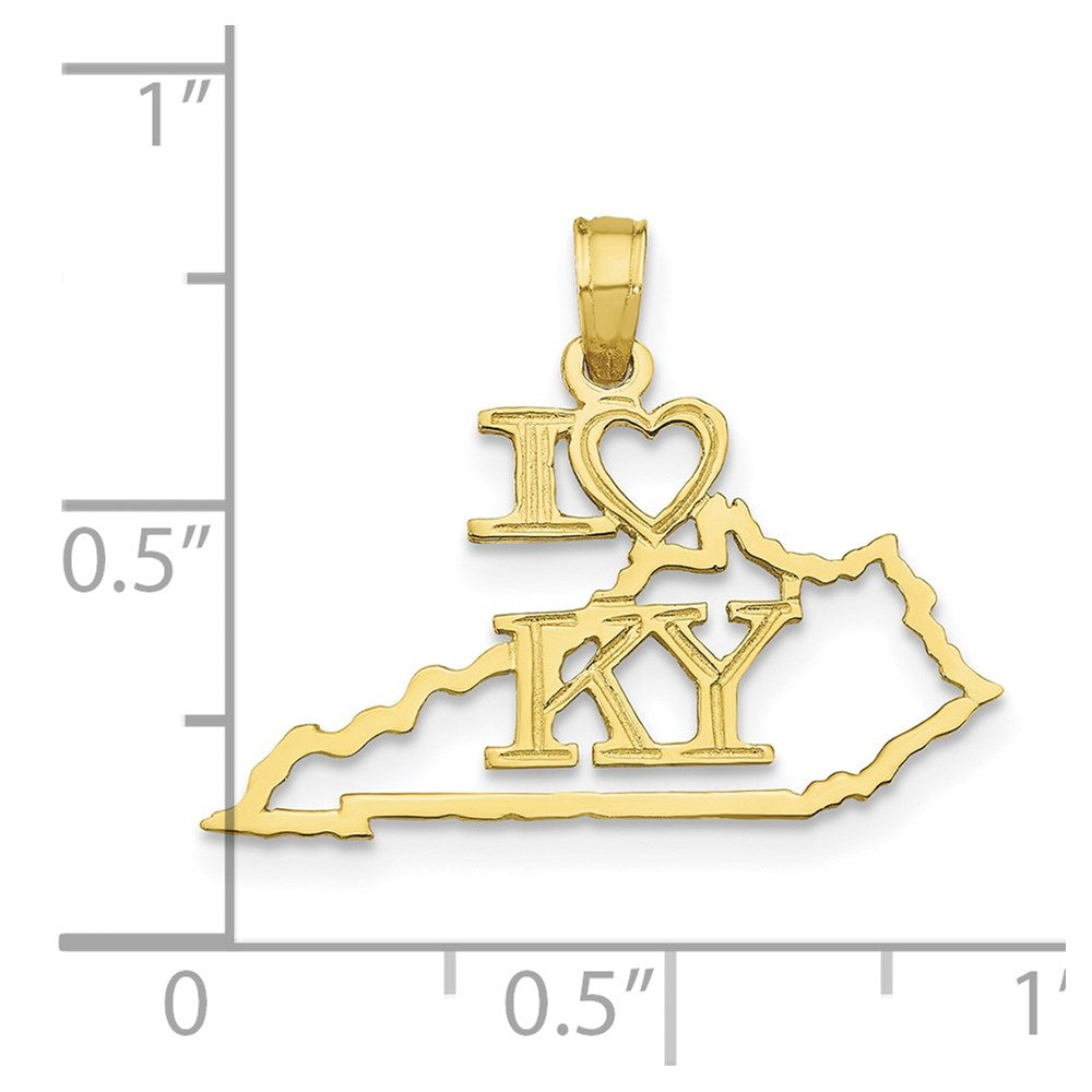 10K Yellow Gold 10K Solid Kentucky State Pendant