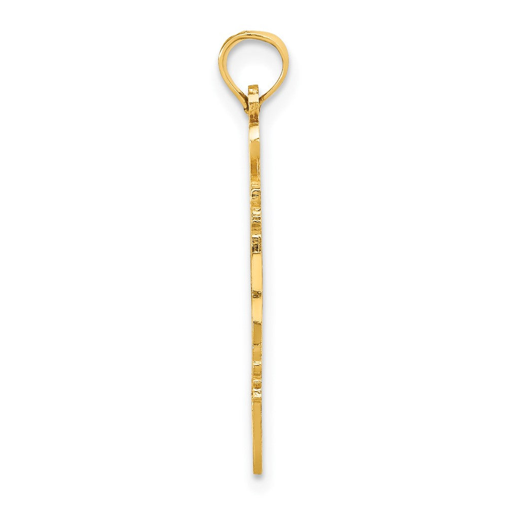10K Yellow Gold 10K Solid New Jersey State Pendant