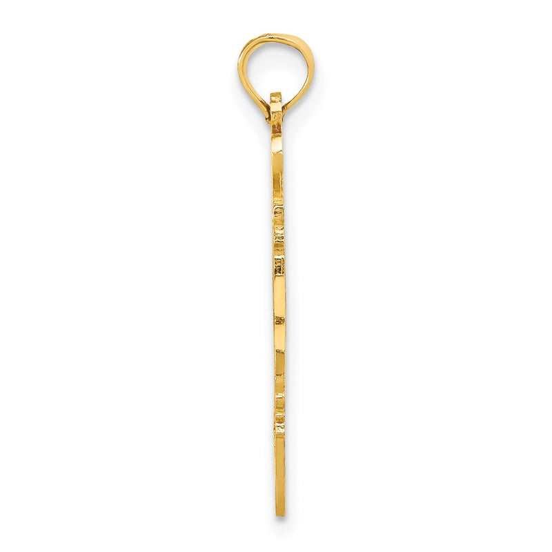 10K Yellow Gold 10K Solid New Jersey State Pendant