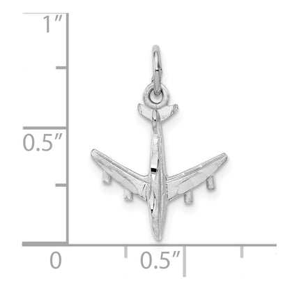10K White Gold 3-D Airplane Charm