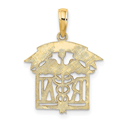 10K Yellow Gold Registered Nurse Charm