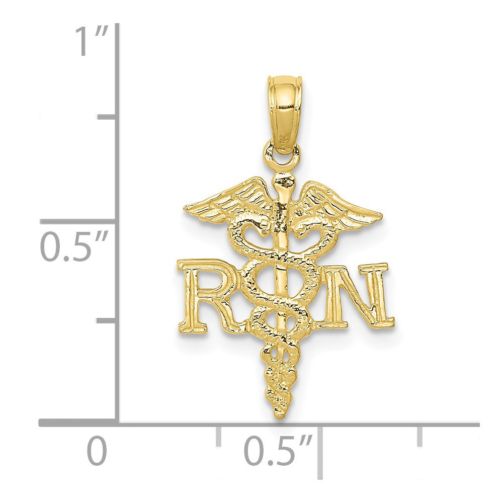 10K Yellow Gold 10K Rn Caduceus Pendant