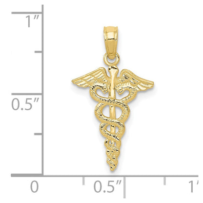 10K Yellow Gold Caduceus Pendant