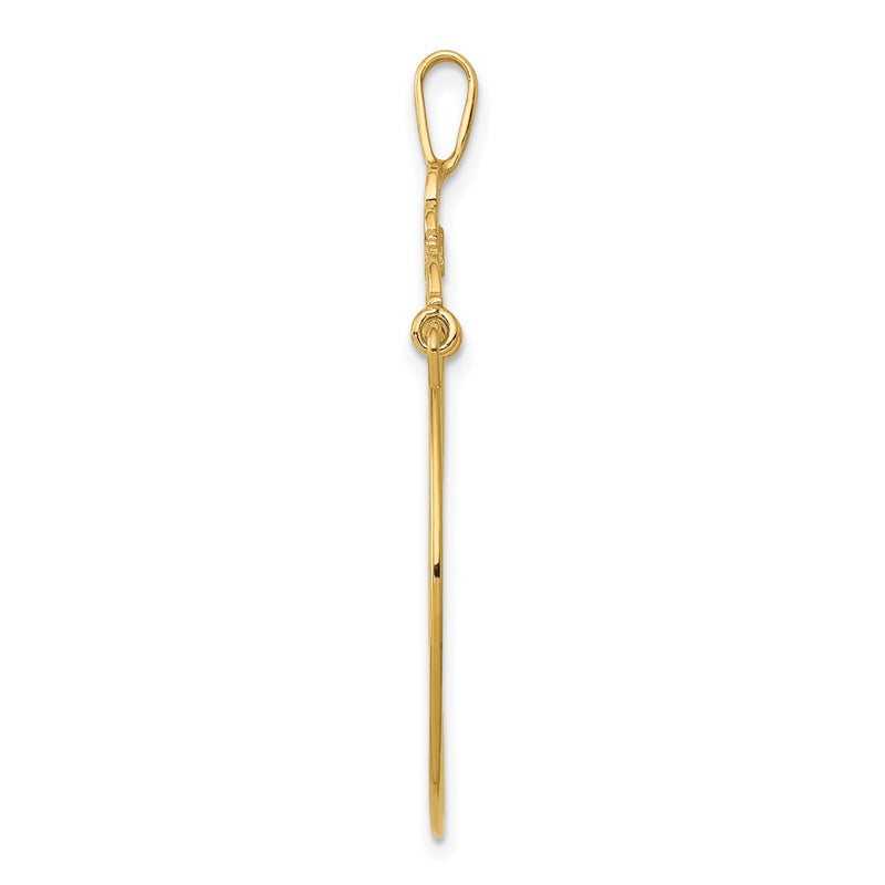 10K Yellow Gold Polished Filigree Heart Charm Holder