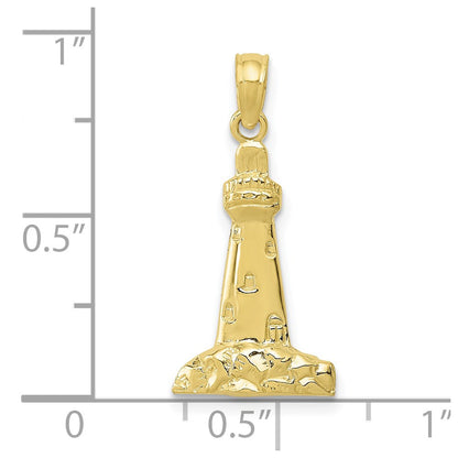 10K Yellow Gold Lighthouse Pendant