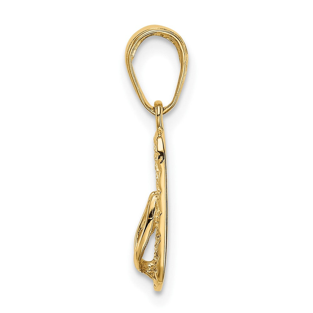 10K Yellow Gold 10K 3-D Hawaii Flip-Flop Pendant