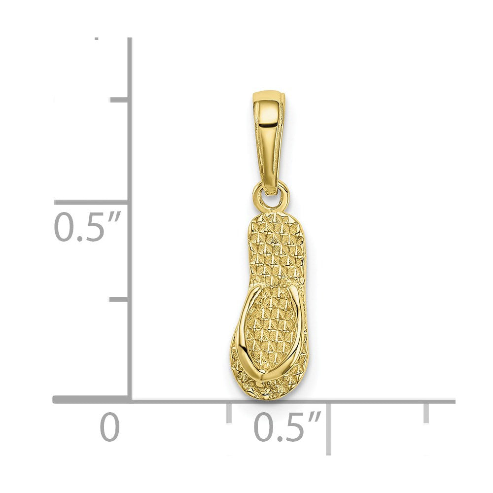10K Yellow Gold 10K 3-D Hawaii Flip-Flop Pendant