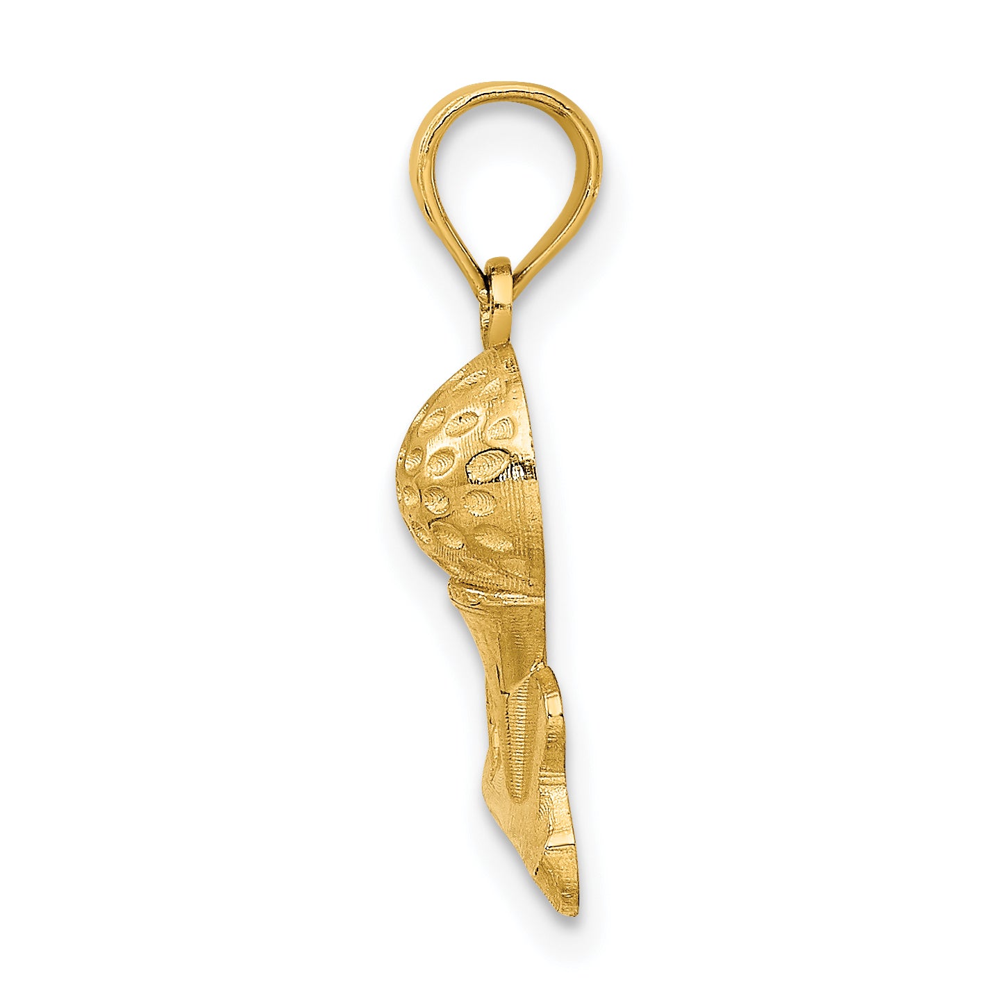 10K Yellow Gold Solid Polished Golfing Charm