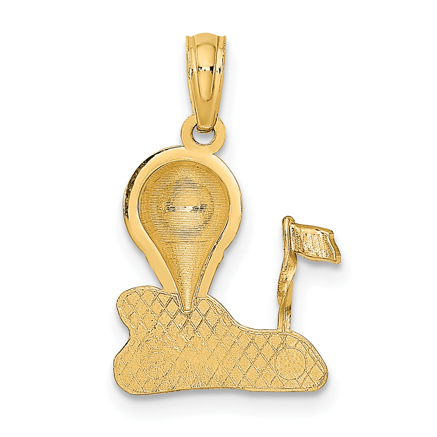 10K Yellow Gold Solid Polished Golfing Charm