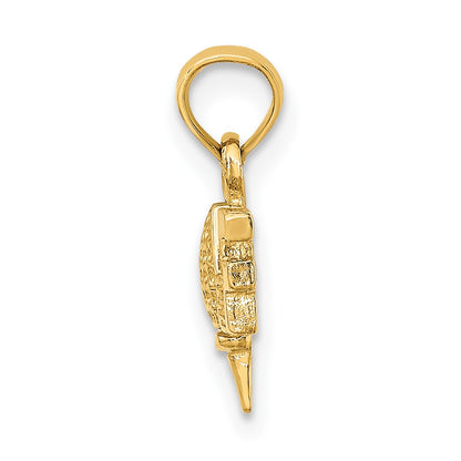 10K Yellow Gold 10K Solid Polished Golf Pendant