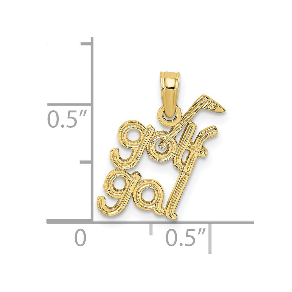 10K Yellow Gold 10K Solid Polished Golf Gal Charm