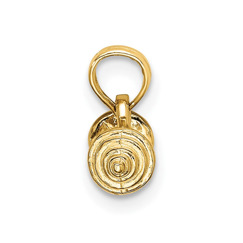 10K Yellow Gold 10K Solid Polished 3-D Dumbbell Charm