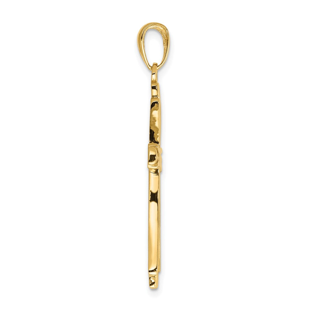 10K Yellow Gold 10K Polished Solid Cross Pendant