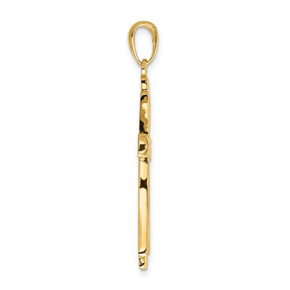 10K Yellow Gold 10K Polished Solid Cross Pendant