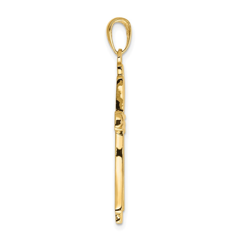 10K Yellow Gold 10K Polished Solid Cross Pendant