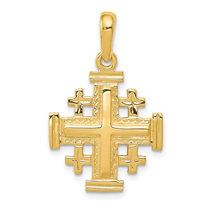 10K Yellow Gold Jerusalem Cross Pendant