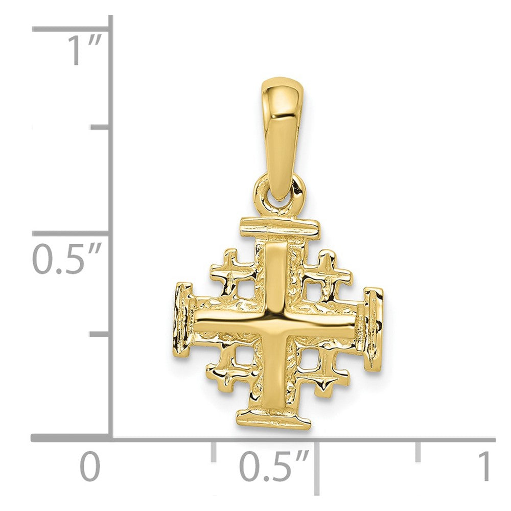 10K Yellow Gold Jerusalem Cross Charm