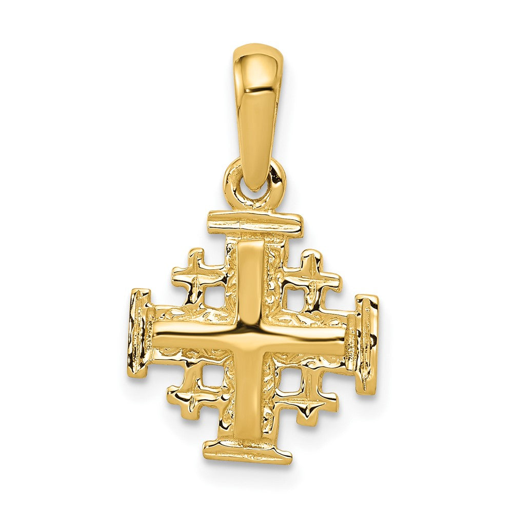 10K Yellow Gold Jerusalem Cross Charm
