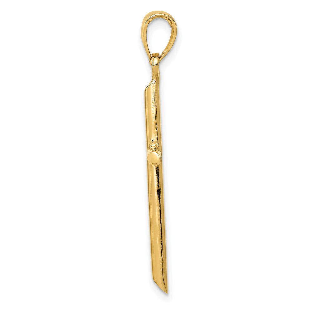 10K Yellow Gold Tubular Cross Pendant