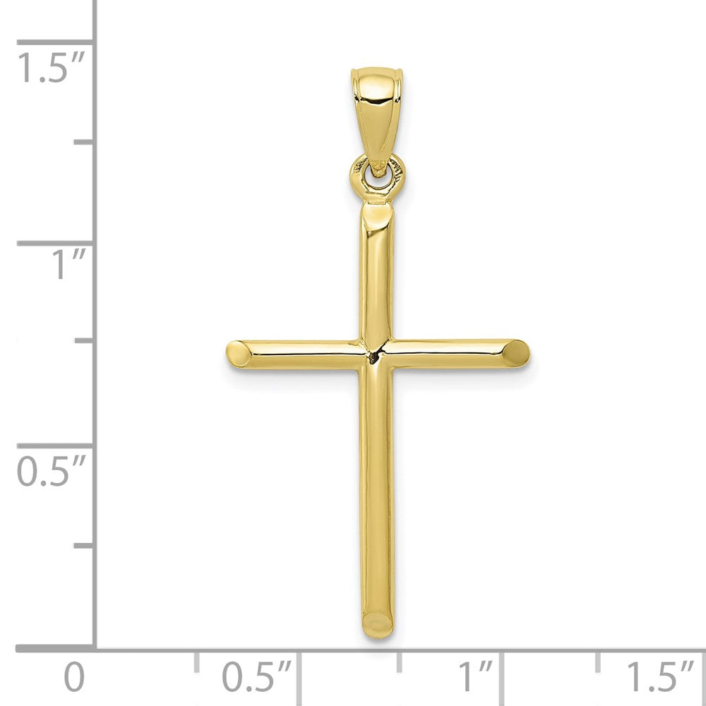 10K Yellow Gold Tubular Cross Pendant