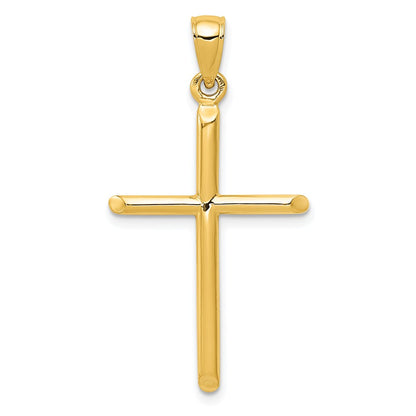 10K Yellow Gold Tubular Cross Pendant