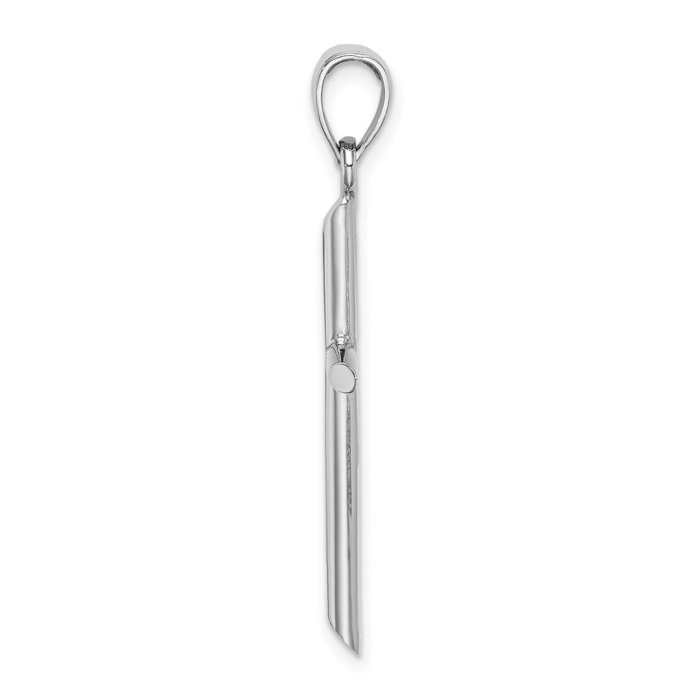 10K White Gold Tubular Cross Pendant