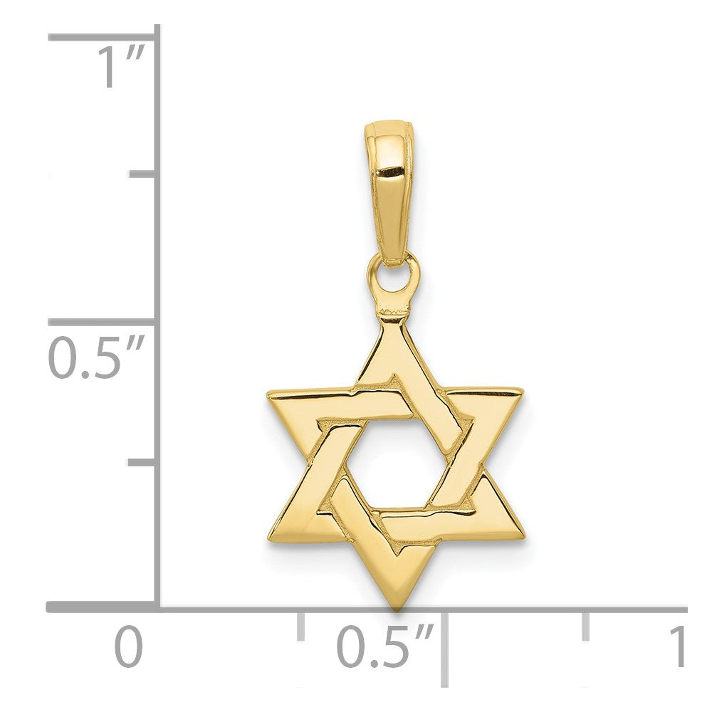10K Yellow Gold Polished Star Of David Pendant