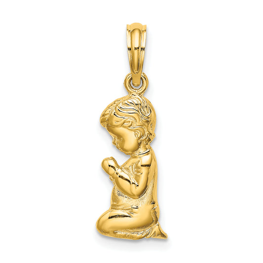 10K Yellow Gold Praying Boy Charm