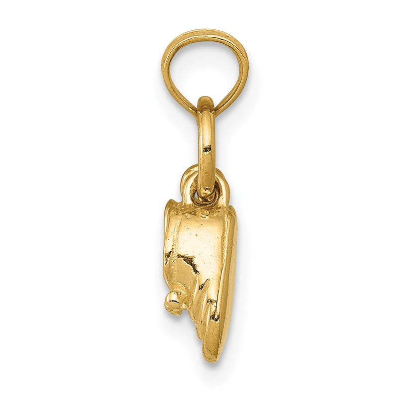 10K Yellow Gold 3D Moveable Baby Shoes Charm