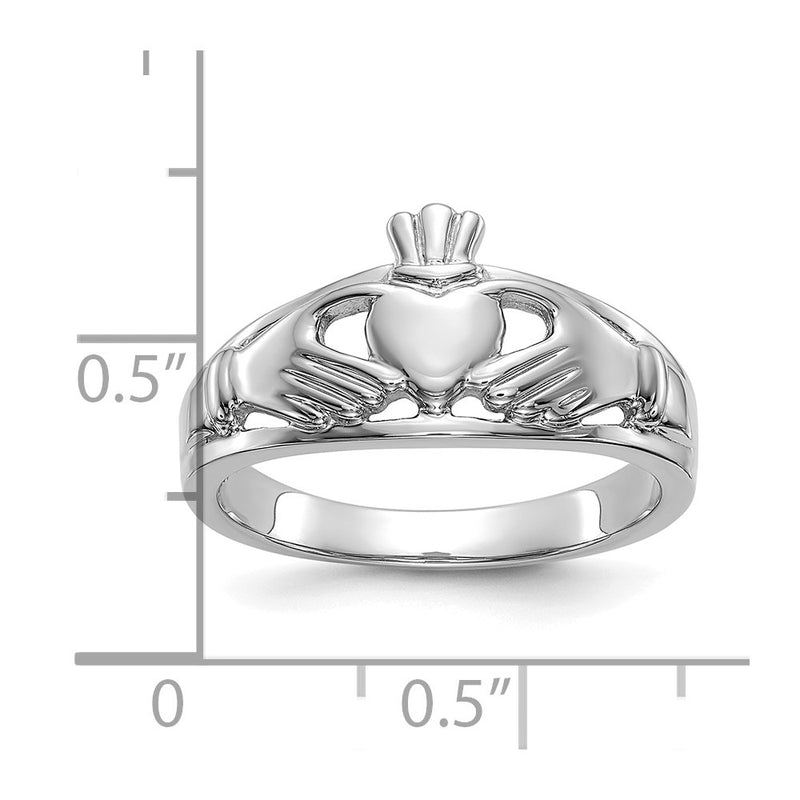 10K White Gold Ladies Claddagh Ring