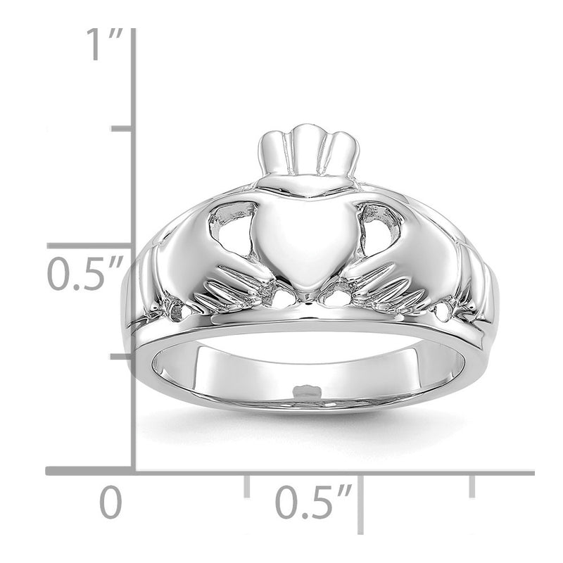10K White Gold Ladies Claddagh Ring