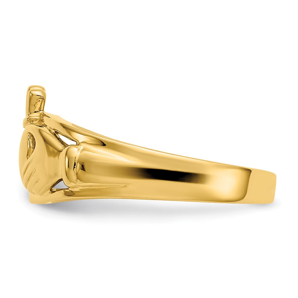 10K Yellow Gold Polished Ladies Claddagh Ring