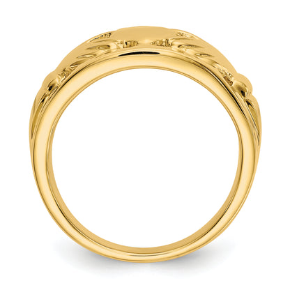 10K Yellow Gold Polished Men'S Claddagh Ring